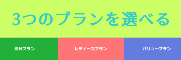 3つのプランを選べる